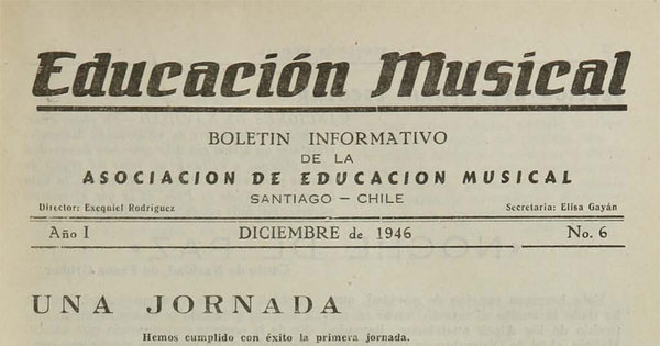 Educación Musical. Número 6, diciembre de 1946