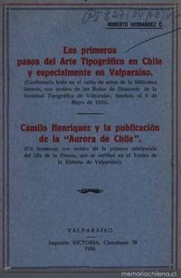 “Los primeros pasos del arte tipográfico, especialmente en Valparaíso” (1930) de Roberto Hernández