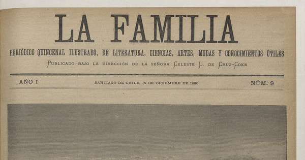 Portada de La Familia: año I, número 9, 15 de diciembre de 1890