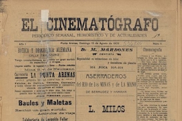 El Cinematógrafo: año 1, número 1, 15 de agosto de 1909