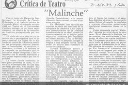 Malinche: crítica de teatro