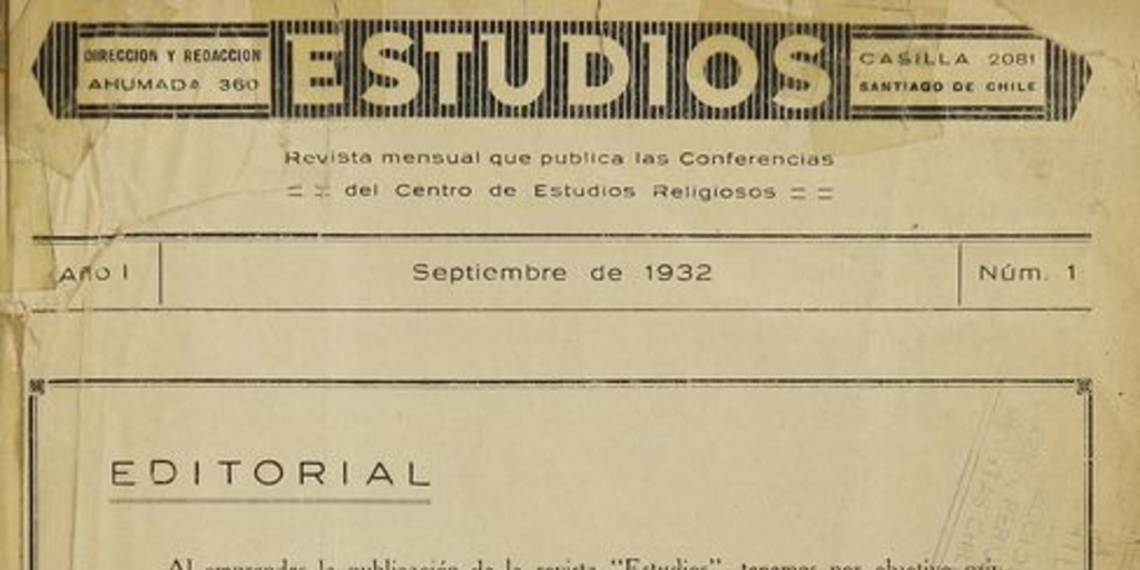 Estudios: número 1, septiembre 1932