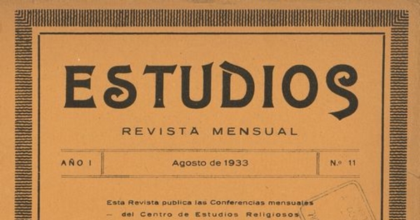 Estudios. Año 1, número 11, agosto de 1933