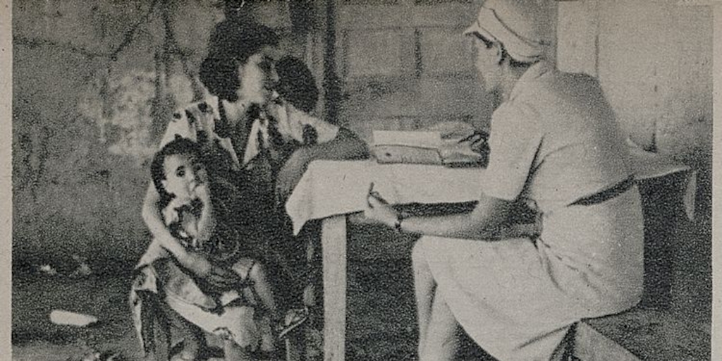 Enfermera de una unidad rural en una visita, 1948Eva, 3 de diciembre de 1948, p. 38