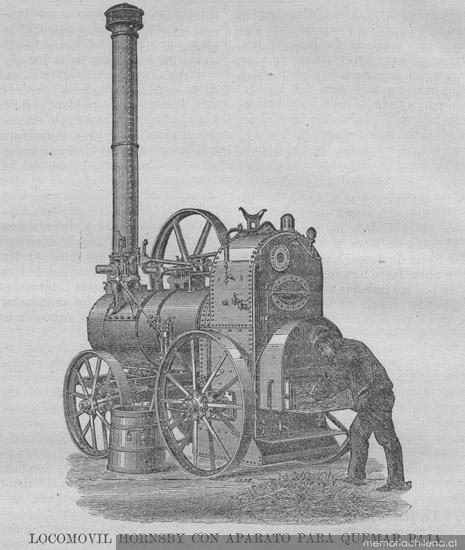 Locomovil Hornsby con aparato para quemar paja