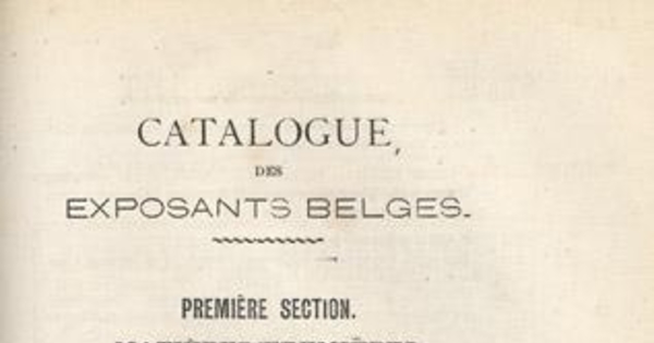 Catalogue de exposants belges