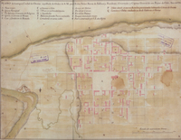 Plano de la antigua ciudad de Osorno repoblada de orden de S. M. por el Baron de Ballinary, presidente, governador y capitán general de este Reyno de Chile, año del 1796