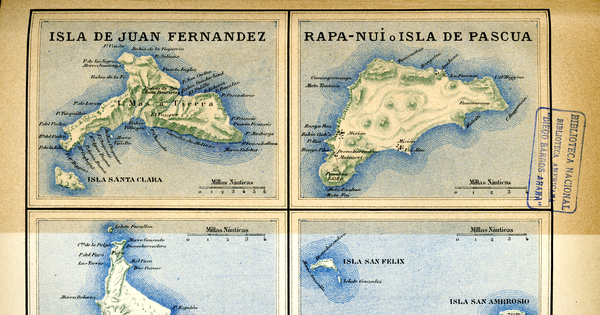 Isla de Juan Fernández; Rapa-Nuí o Isla de Pascua; Isla Santa María; Islas San Félix i San Ambrosio