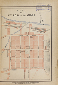 Plano de Santa Rosa de los Andes, hacia 1885
