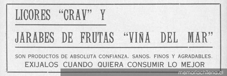 Aviso publicitario de licores, 1936