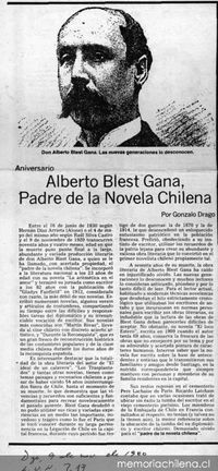 Alberto Blest Gana, el padre de la novela chilena
