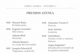 Lista de Premios Atenea