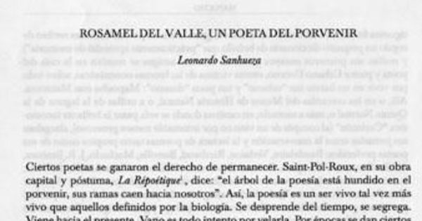 Rosamel del Valle, un poeta del porvenir