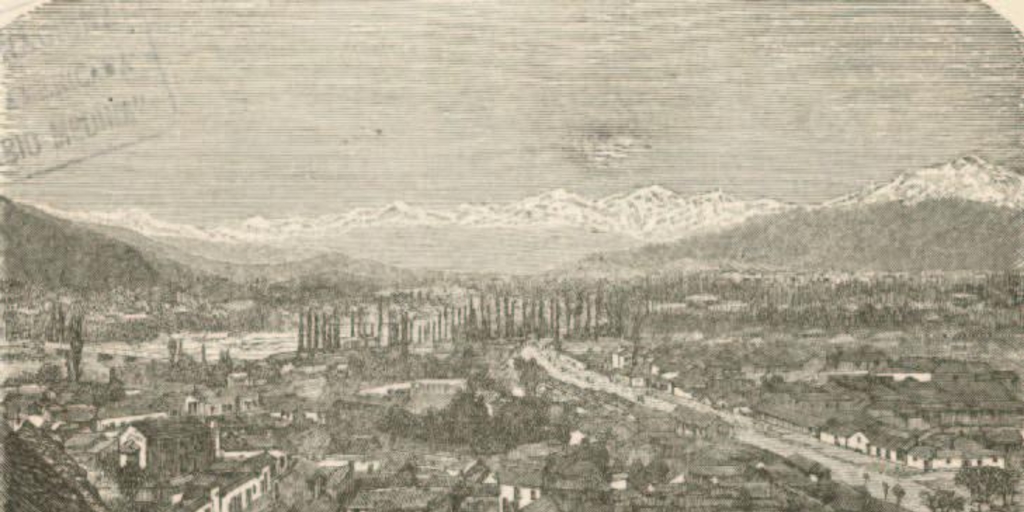 Vista jeneral de Santiago tomada del cerro Santa Lucía