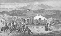 Puesto en la isla Pabón, Río Santa Cruz (Argentina), hacia 1870