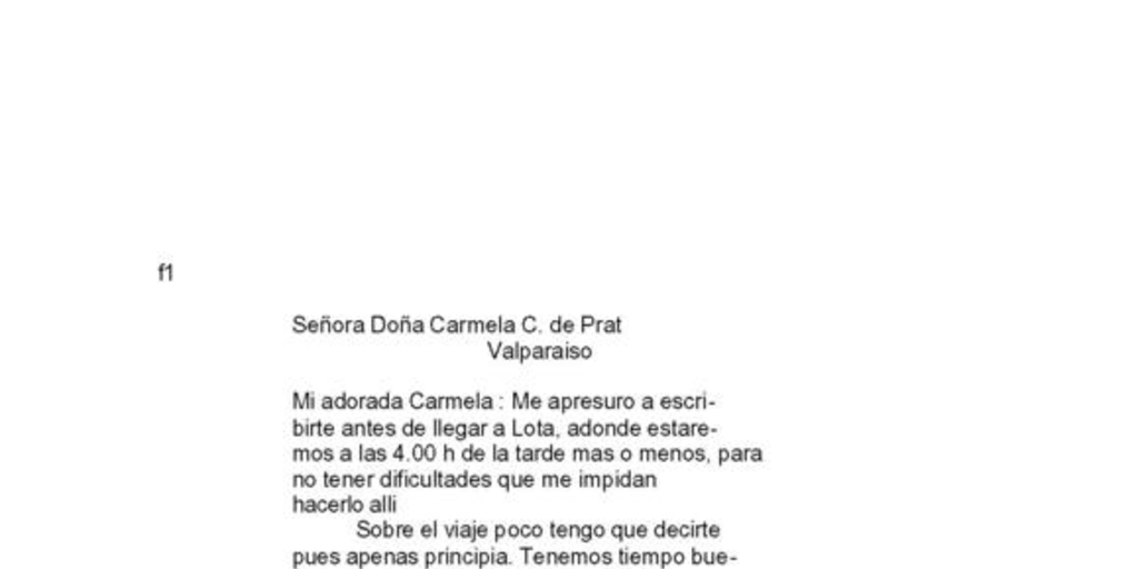 Navegando, 7 de noviembre de 1878 : carta de Arturo Prat a Carmela Carvajal
