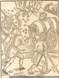 Exilio forzoso, grabado del siglo XV