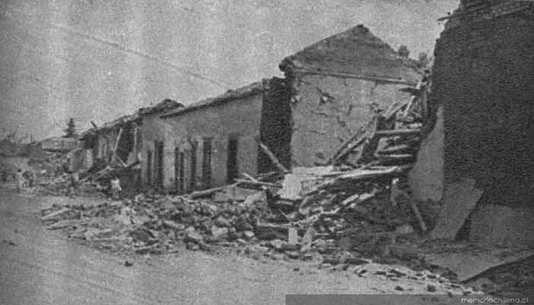 Calle de Parral tras el terremoto de 1939