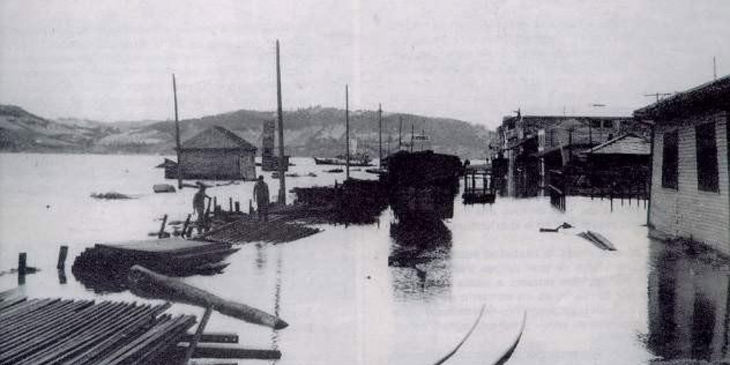 Puerto de Castro tras el maremoto de 1960