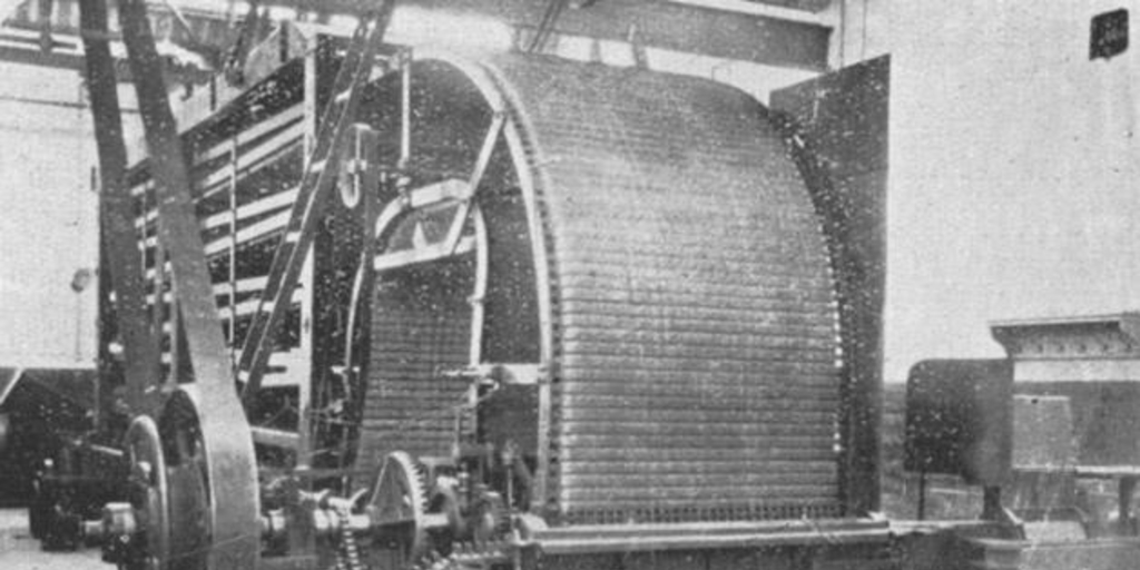 Compañía Chilena de Fósforos, máquina encabezadora de fósforos, Talca, 1933