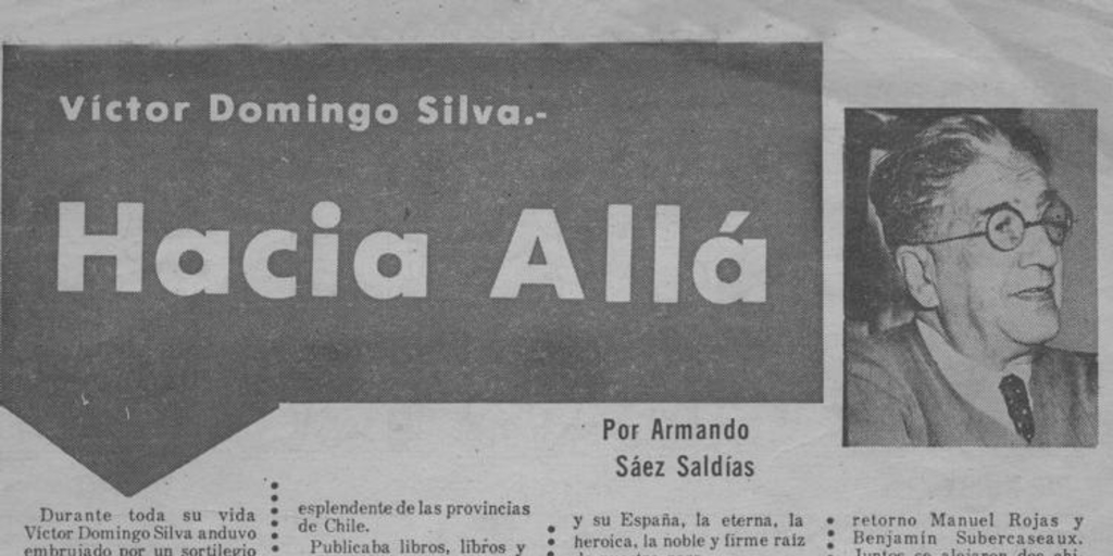 Víctor Domingo Silva : Hacia allá