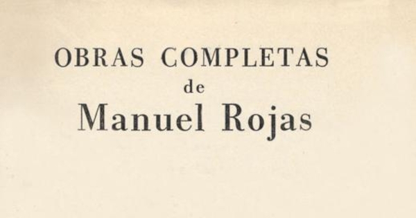 Obras completas de Manuel Rojas