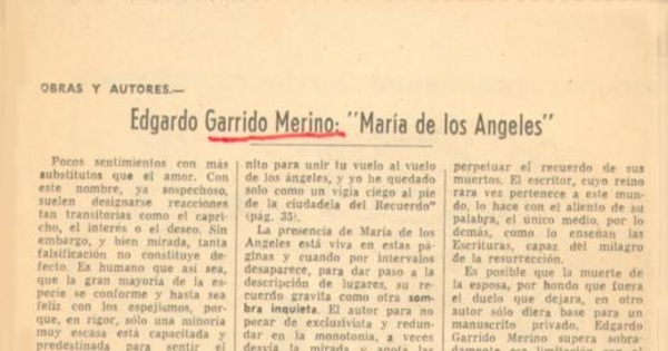 Edgardo Garrido Merino : María de los Ángeles
