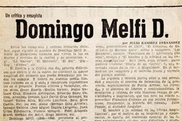 Un crítico y ensayista : Domingo Melfi D.