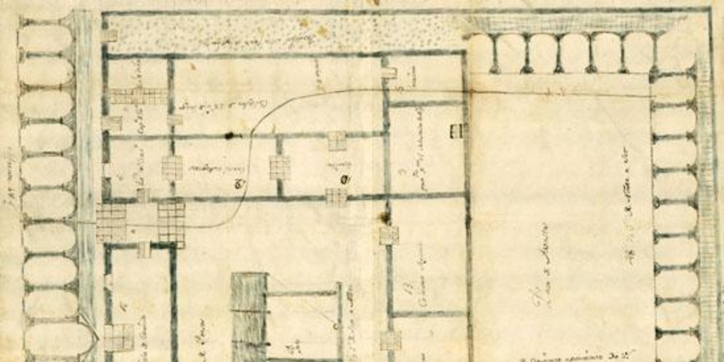 Plano del Cabildo, la Plaza de Armas y la Cárcel de la villa de Talca, 1787