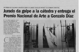 Jurado da golpe de cátedra y entrega el Premio Nacional de Arte a Gonzalo Díaz