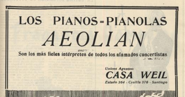 Los pianos, pianolas Aeolian son los más fieles interpretes de todos los afamados concertistas