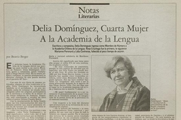 Delia Domínguez, cuarta mujer a la Academia de la Lengua