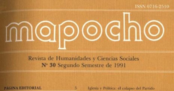 Mapocho : n° 30, segundo semestre, 1991