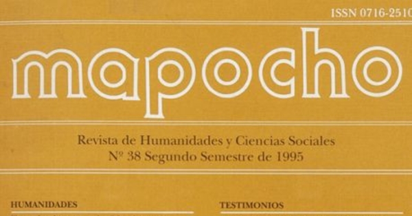 Mapocho : n° 38, segundo semestre, 1995