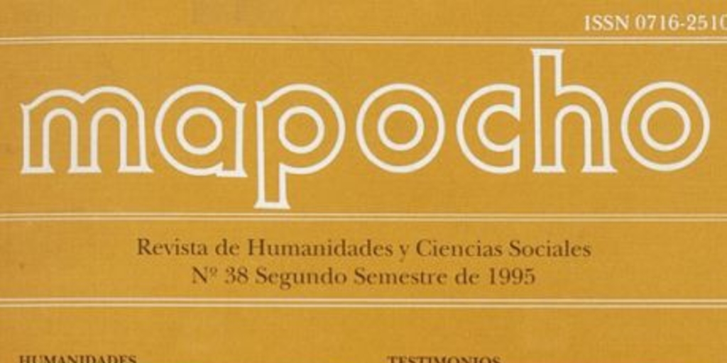 Mapocho : n° 38, segundo semestre, 1995