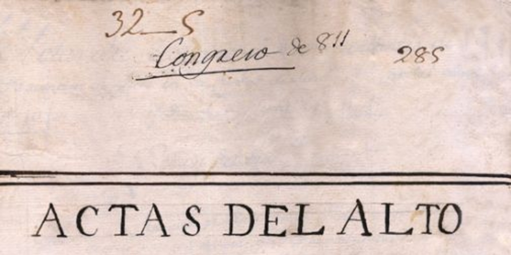 Actas del Alto Congreso Nacional [manuscrito] : 1811