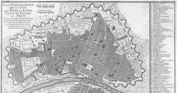 Plan scenographique de la Cité des Rois ou Lima Capitale du Royaume de Perou, 1754