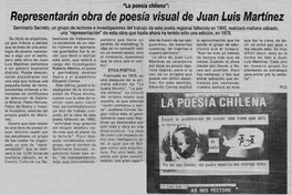 Representarán obra de poesía visual de Juan Luis Martínez