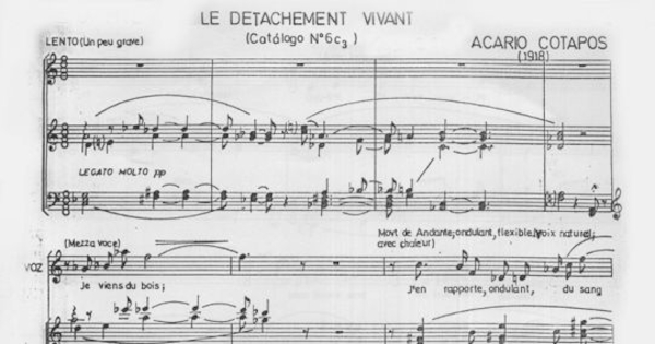 Le detachement vivant [música] : para canto y piano (1916-1918)