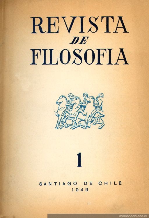 Portada de Revista de filosofía: número 1, agosto de 1949 - Memoria  Chilena, Biblioteca Nacional de Chile