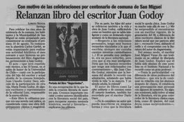 Relanzan libro del escritor Juan Godoy