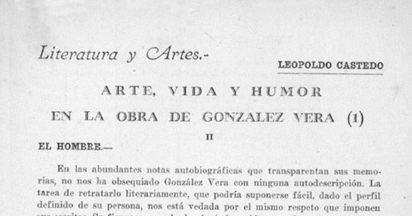 Arte, vida y humor en la obra de González Vera II