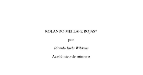 Rolando Mellafe Rojas