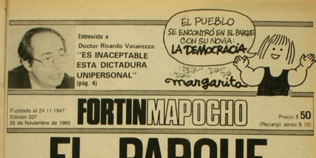 Fortín Mapocho: n° 337, 25 de noviembre de 1985