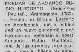Poemas de Armando Rubio Huidobro