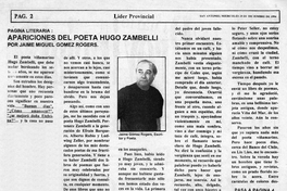 Apariciones del poeta Hugo Zambelli