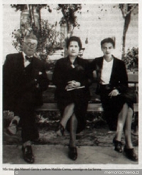 Matilde Pérez, junto a sus tíos Manuel García y Matilde Correa en La Serena