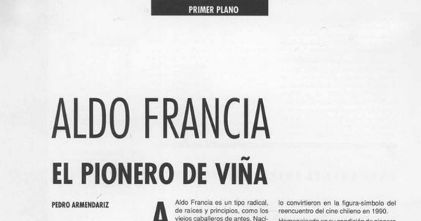 Aldo Francia, el pionero de Viña