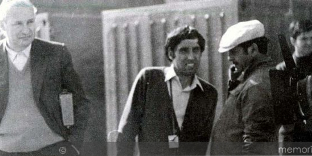 Aldo Francia y Silvio Caiozzi, durante el rodaje de Valparaíso mi amor, 1969