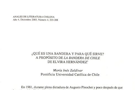 ¿Qué es una bandera y para qué sirve?: a propósito de "La bandera de Chile" de Elvira Hernández